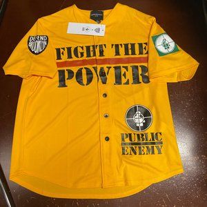 Defend Brooklyn Mens Yellow Public Enemy Fight The Power Jersey S